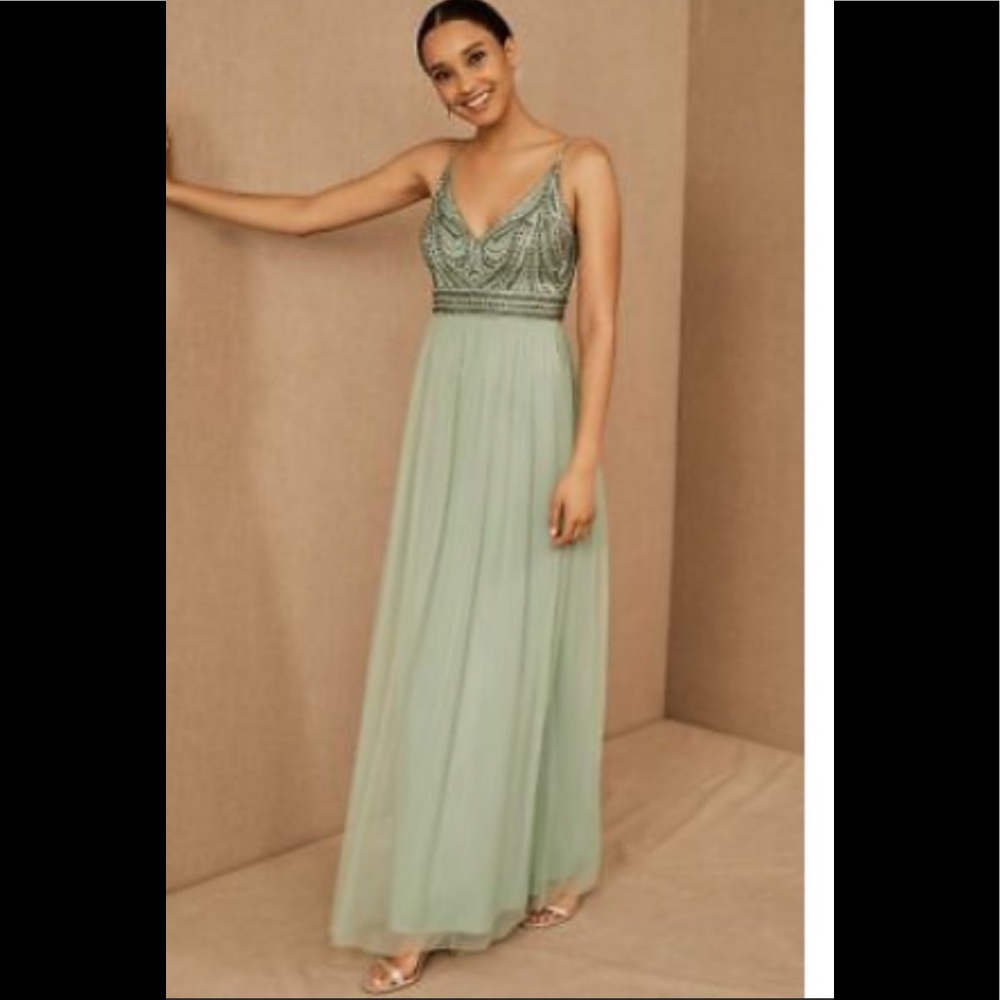 BHLDN Vilette Dress in Green Sz 24W
